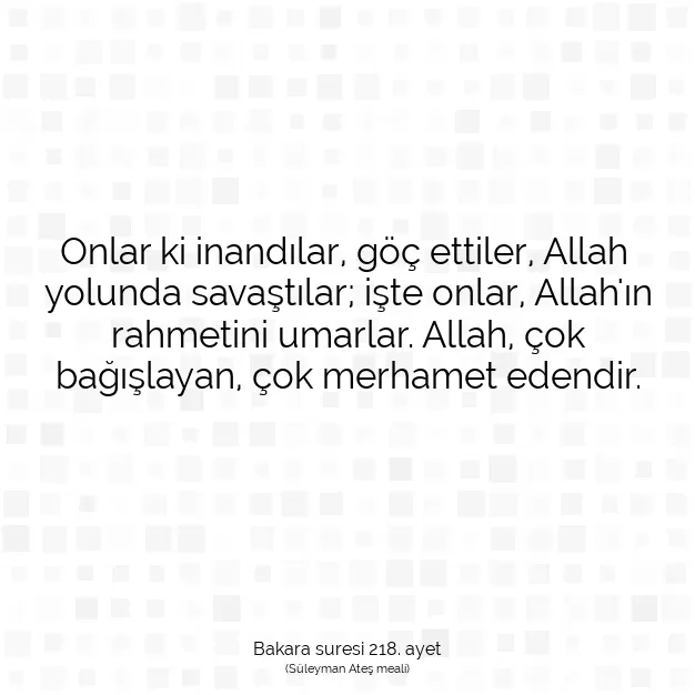 Ayetbul | Kuran Mealleri | Quran | Bakara suresi 218. ayet