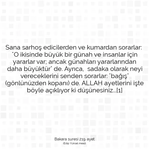 Ayetbul | Kuran Mealleri | Quran | Bakara suresi 219. ayet