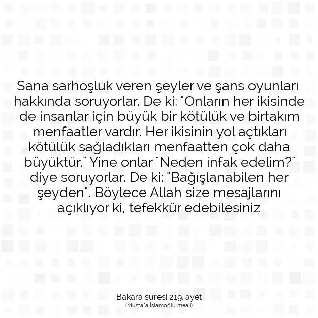 Ayetbul | Kuran Mealleri | Quran | Bakara suresi 219. ayet