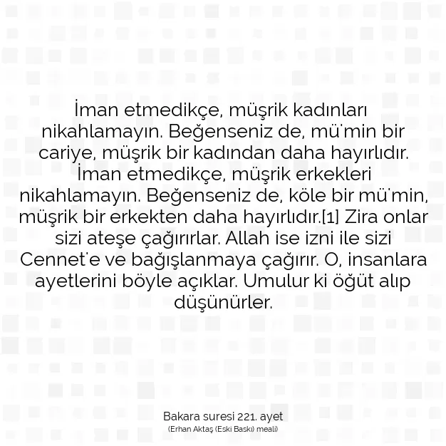 Ayetbul | Kuran Mealleri | Quran | Bakara suresi 221. ayet