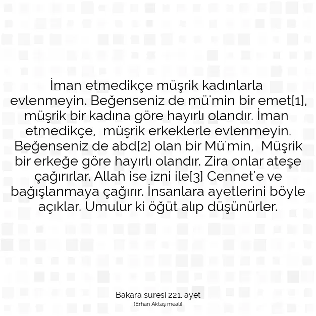 Ayetbul | Kuran Mealleri | Quran | Bakara suresi 221. ayet