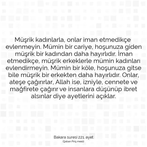 Ayetbul | Kuran Mealleri | Quran | Bakara suresi 221. ayet