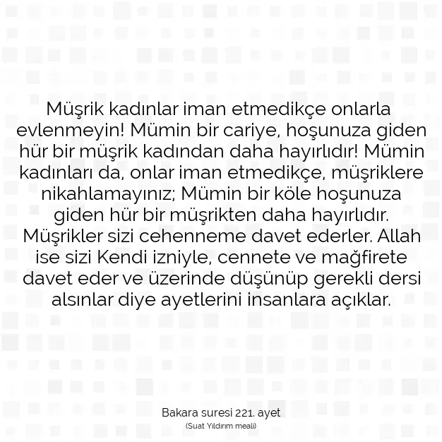 Ayetbul | Kuran Mealleri | Quran | Bakara suresi 221. ayet