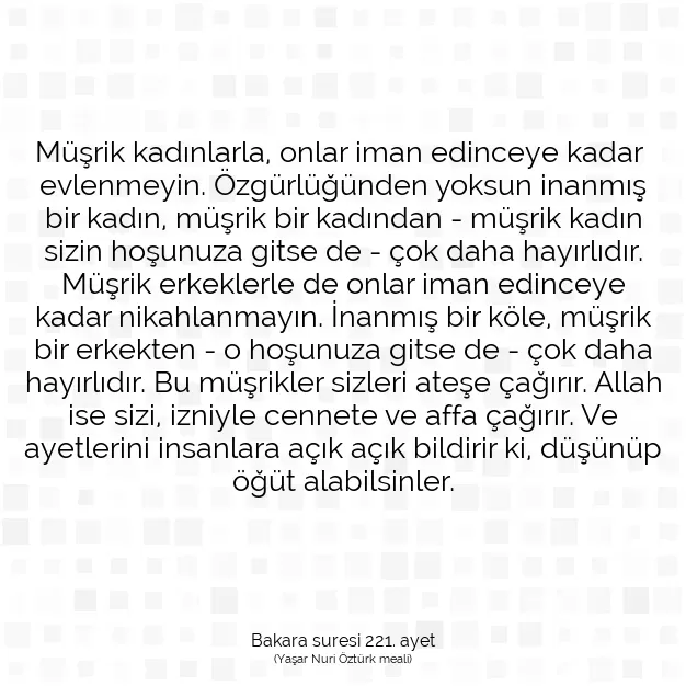 Ayetbul | Kuran Mealleri | Quran | Bakara suresi 221. ayet