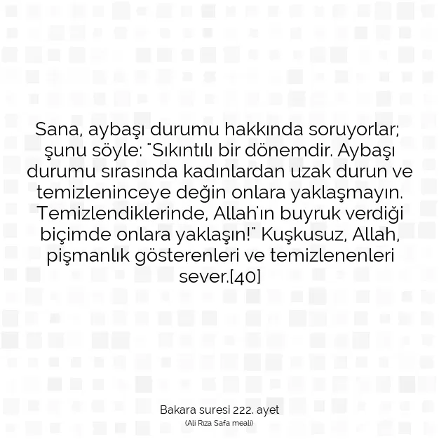 Ayetbul | Kuran Mealleri | Quran | Bakara suresi 222. ayet