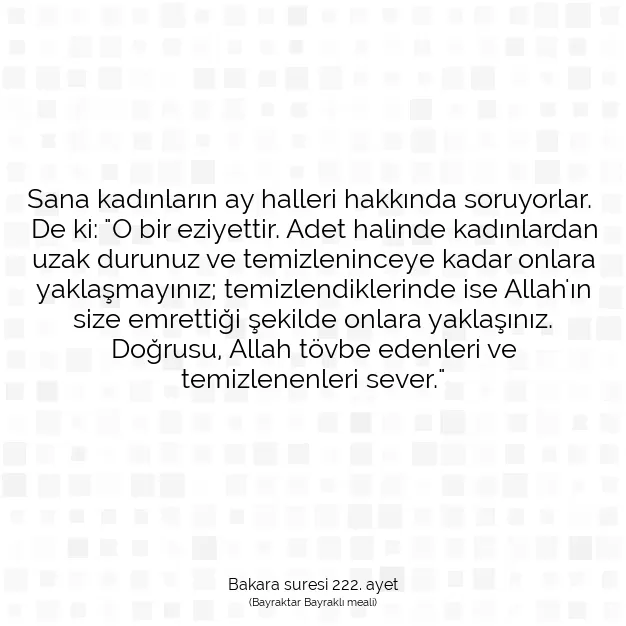 Ayetbul | Kuran Mealleri | Quran | Bakara suresi 222. ayet