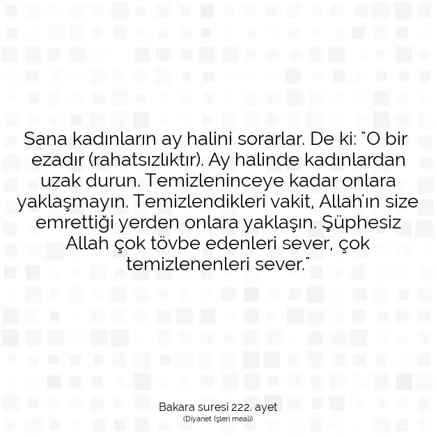 Ayetbul | Kuran Mealleri | Quran | Bakara suresi 222. ayet