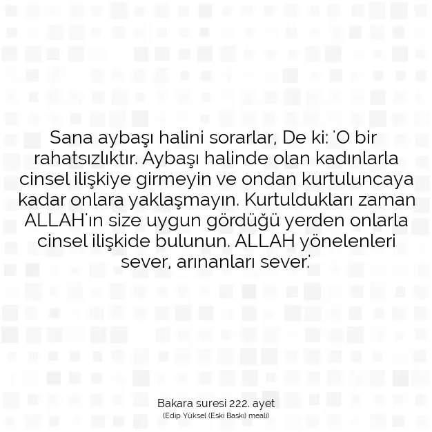 Ayetbul | Kuran Mealleri | Quran | Bakara suresi 222. ayet