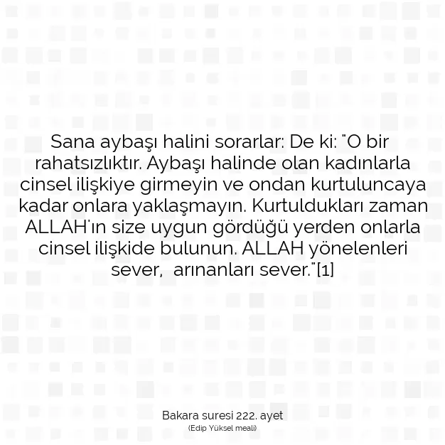 Ayetbul | Kuran Mealleri | Quran | Bakara suresi 222. ayet