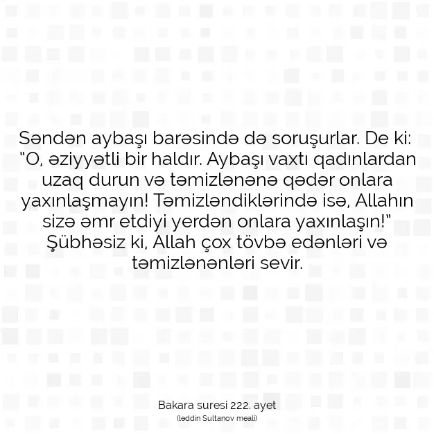 Ayetbul | Kuran Mealleri | Quran | Bakara suresi 222. ayet