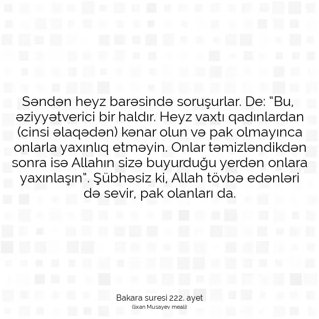 Ayetbul | Kuran Mealleri | Quran | Bakara suresi 222. ayet