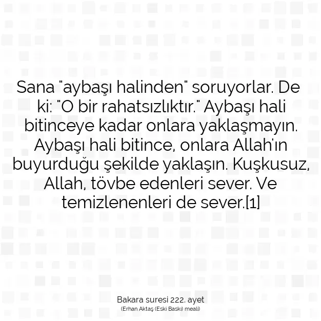 Ayetbul | Kuran Mealleri | Quran | Bakara suresi 222. ayet