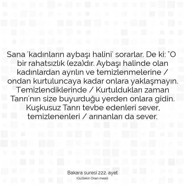 Ayetbul | Kuran Mealleri | Quran | Bakara suresi 222. ayet