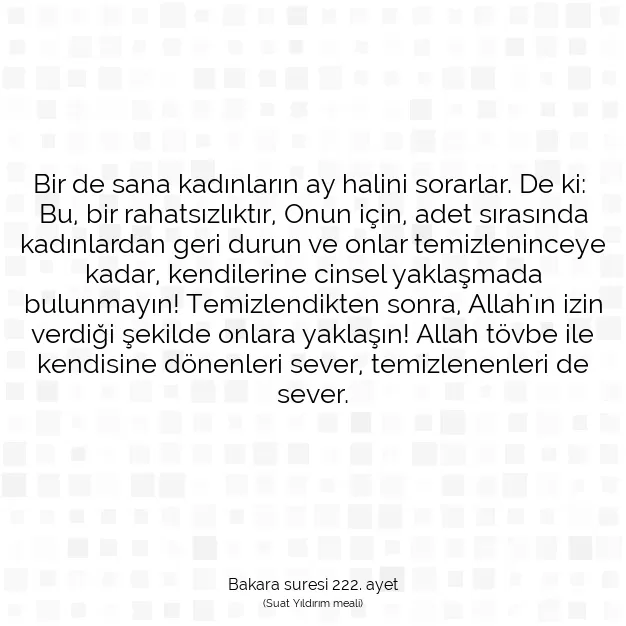 Ayetbul | Kuran Mealleri | Quran | Bakara suresi 222. ayet