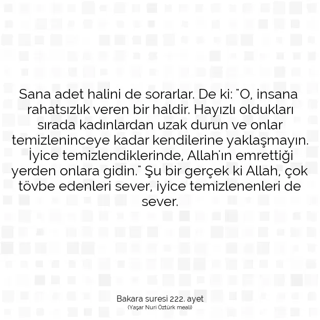 Ayetbul | Kuran Mealleri | Quran | Bakara suresi 222. ayet