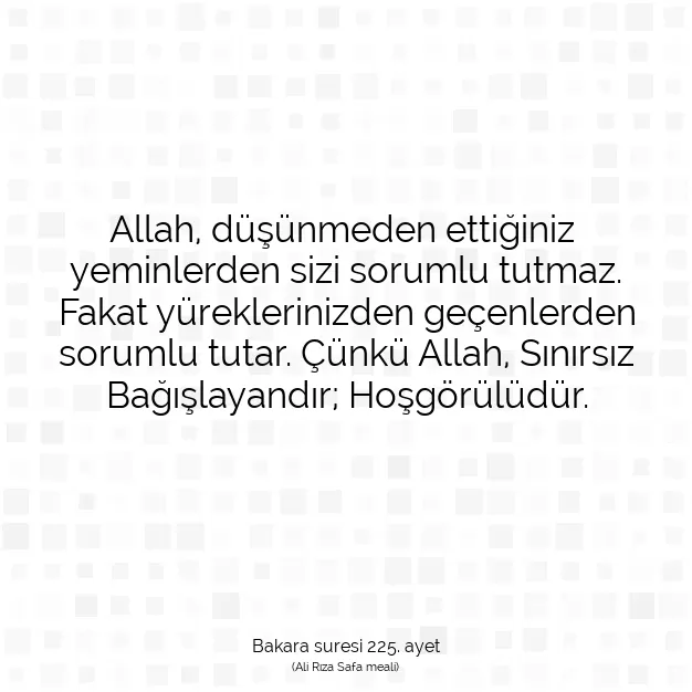 Ayetbul | Kuran Mealleri | Quran | Bakara suresi 225. ayet