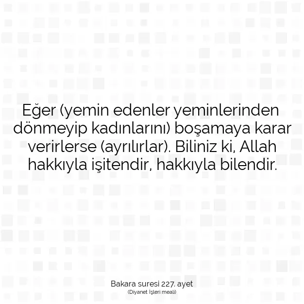 Ayetbul | Kuran Mealleri | Quran | Bakara suresi 227. ayet