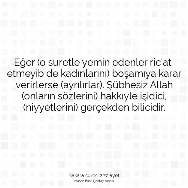 Ayetbul | Kuran Mealleri | Quran | Bakara suresi 227. ayet