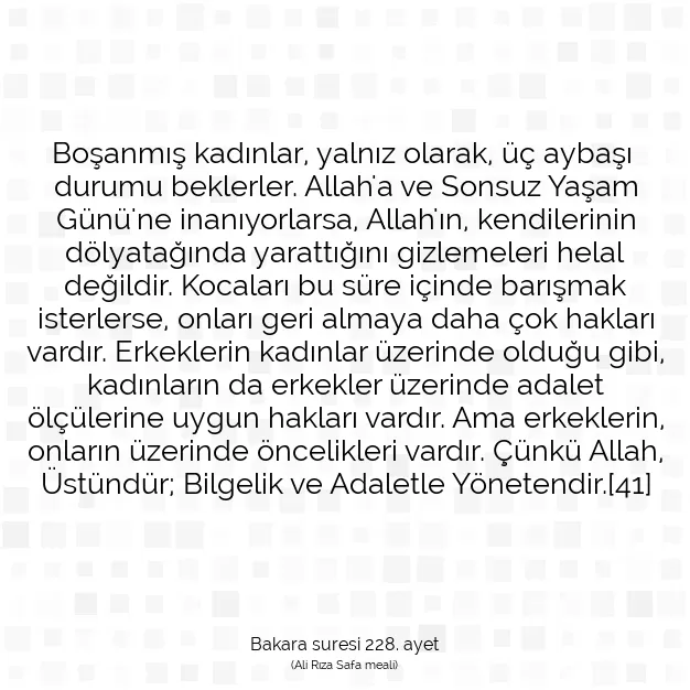 Ayetbul | Kuran Mealleri | Quran | Bakara suresi 228. ayet