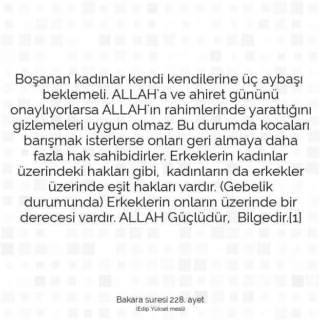 Ayetbul | Kuran Mealleri | Quran | Bakara suresi 228. ayet