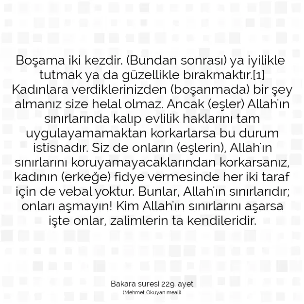 Ayetbul | Kuran Mealleri | Quran | Bakara suresi 229. ayet