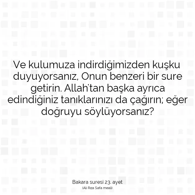 Ayetbul | Kuran Mealleri | Quran | Bakara suresi 23. ayet