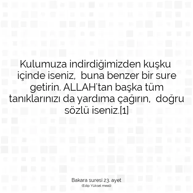 Ayetbul | Kuran Mealleri | Quran | Bakara suresi 23. ayet