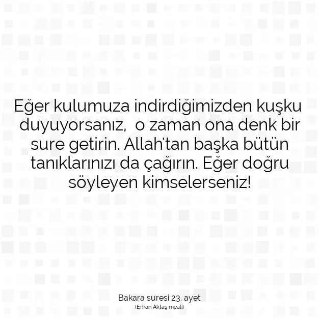 Ayetbul | Kuran Mealleri | Quran | Bakara suresi 23. ayet