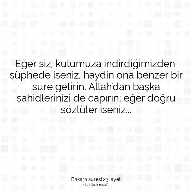 Ayetbul | Kuran Mealleri | Quran | Bakara suresi 23. ayet