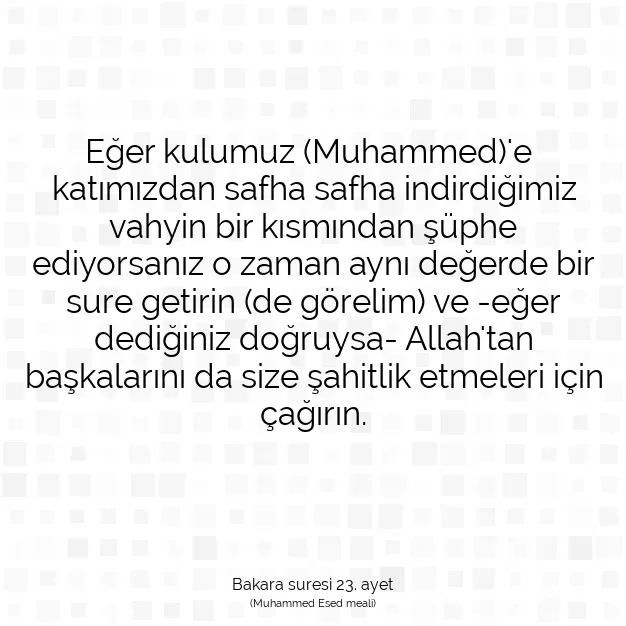 Ayetbul | Kuran Mealleri | Quran | Bakara suresi 23. ayet