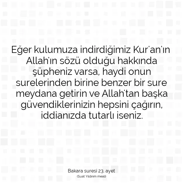 Ayetbul | Kuran Mealleri | Quran | Bakara suresi 23. ayet