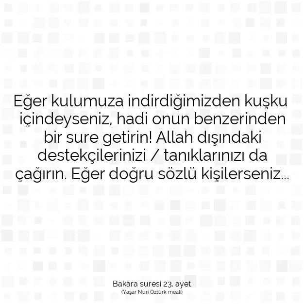 Ayetbul | Kuran Mealleri | Quran | Bakara suresi 23. ayet