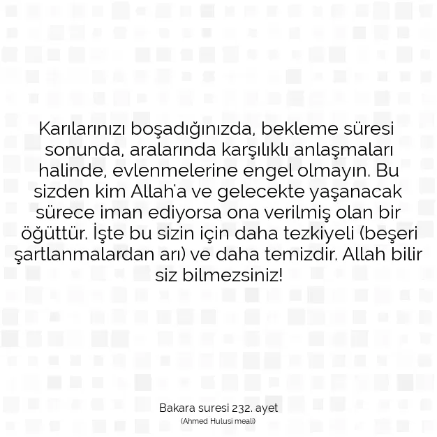 Ayetbul | Kuran Mealleri | Quran | Bakara suresi 232. ayet