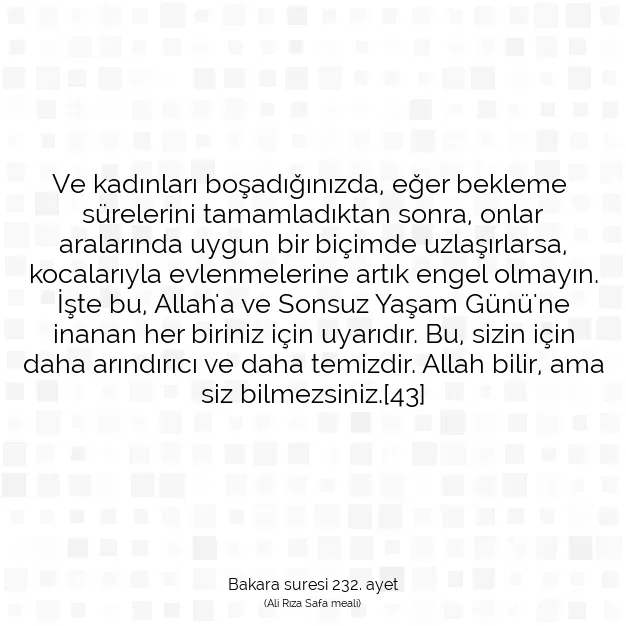 Ayetbul | Kuran Mealleri | Quran | Bakara suresi 232. ayet