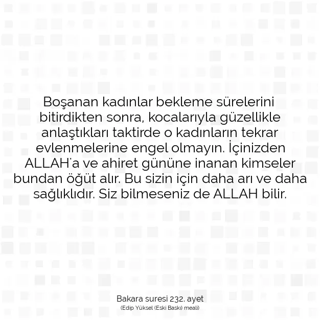 Ayetbul | Kuran Mealleri | Quran | Bakara suresi 232. ayet