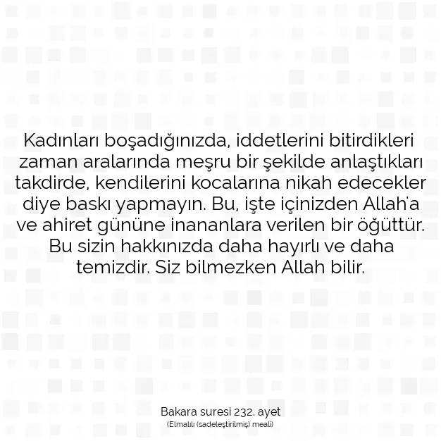 Ayetbul | Kuran Mealleri | Quran | Bakara suresi 232. ayet