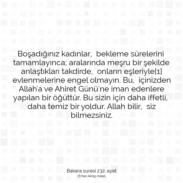 Ayetbul | Kuran Mealleri | Quran | Bakara suresi 232. ayet