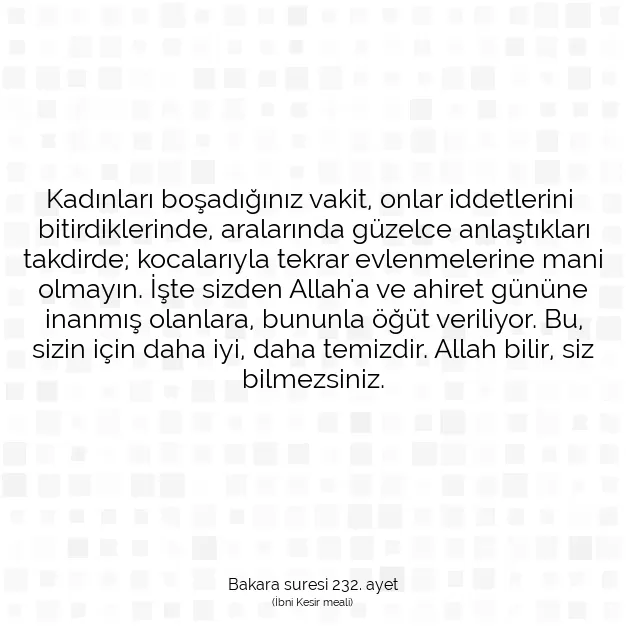 Ayetbul | Kuran Mealleri | Quran | Bakara suresi 232. ayet