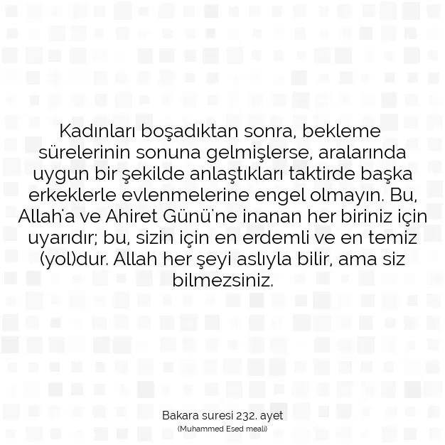 Ayetbul | Kuran Mealleri | Quran | Bakara suresi 232. ayet