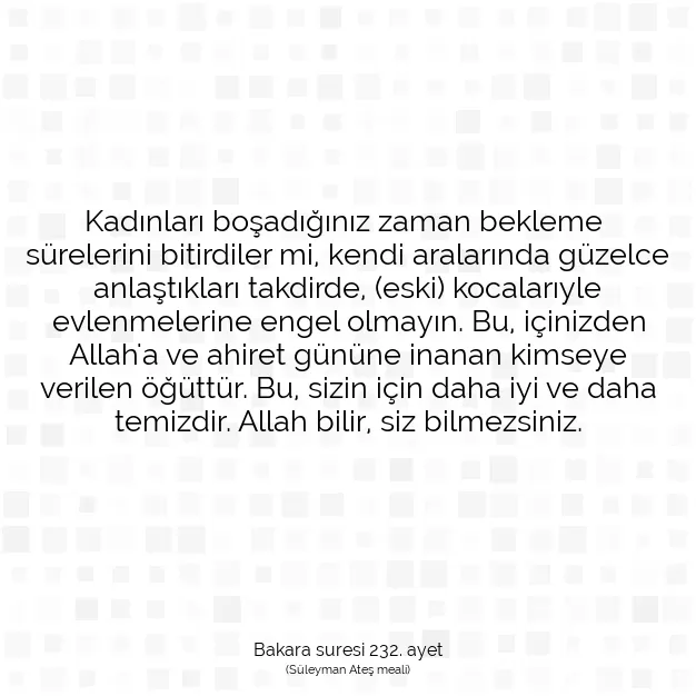 Ayetbul | Kuran Mealleri | Quran | Bakara suresi 232. ayet