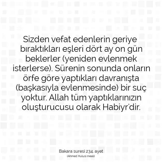 Ayetbul | Kuran Mealleri | Quran | Bakara suresi 234. ayet