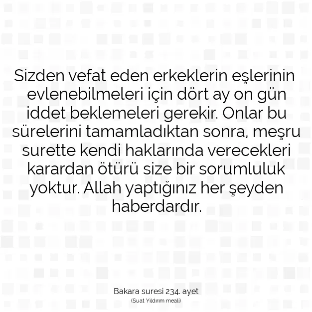 Ayetbul | Kuran Mealleri | Quran | Bakara suresi 234. ayet