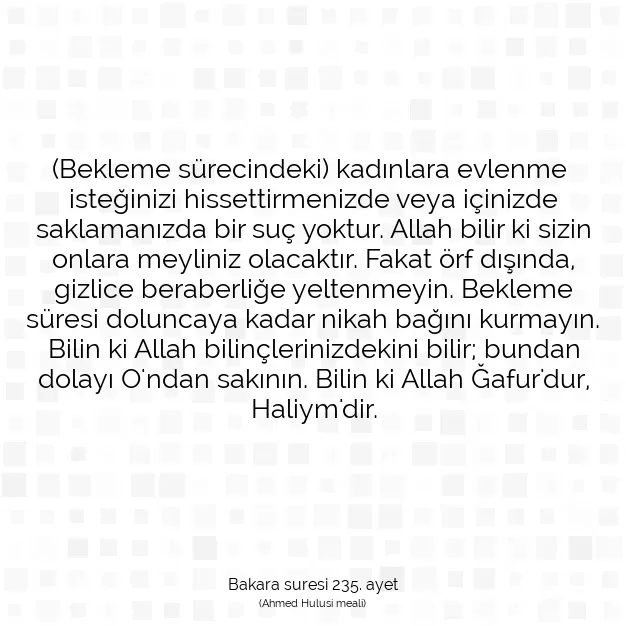 Ayetbul | Kuran Mealleri | Quran | Bakara suresi 235. ayet