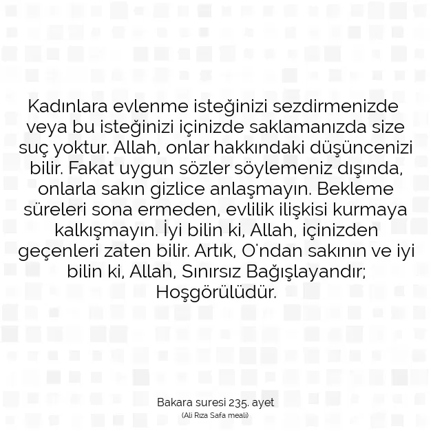 Ayetbul | Kuran Mealleri | Quran | Bakara suresi 235. ayet