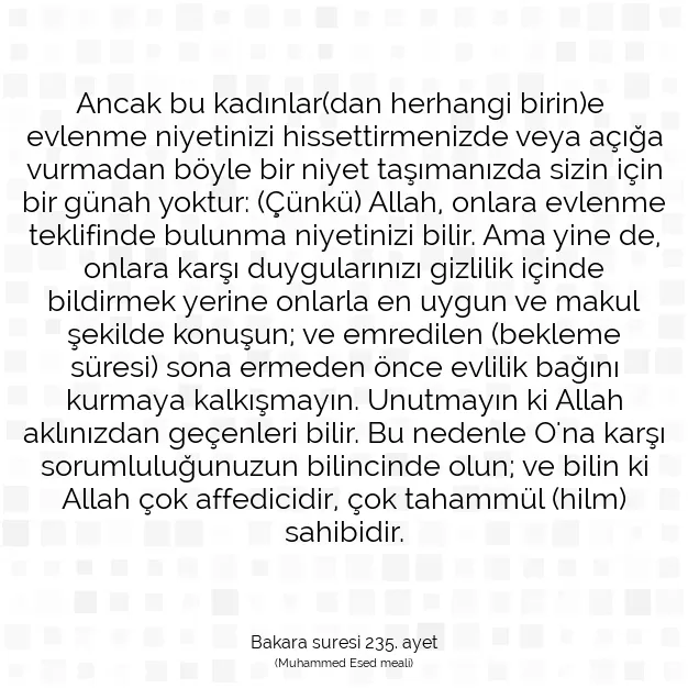 Ayetbul | Kuran Mealleri | Quran | Bakara suresi 235. ayet