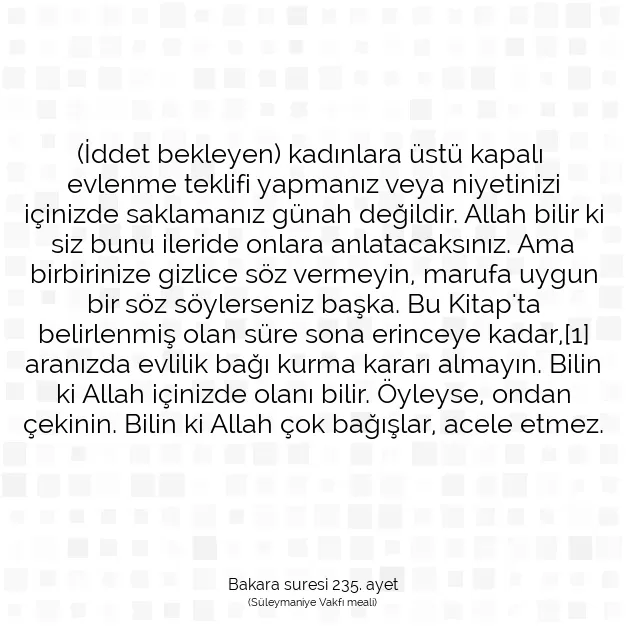 Ayetbul | Kuran Mealleri | Quran | Bakara suresi 235. ayet