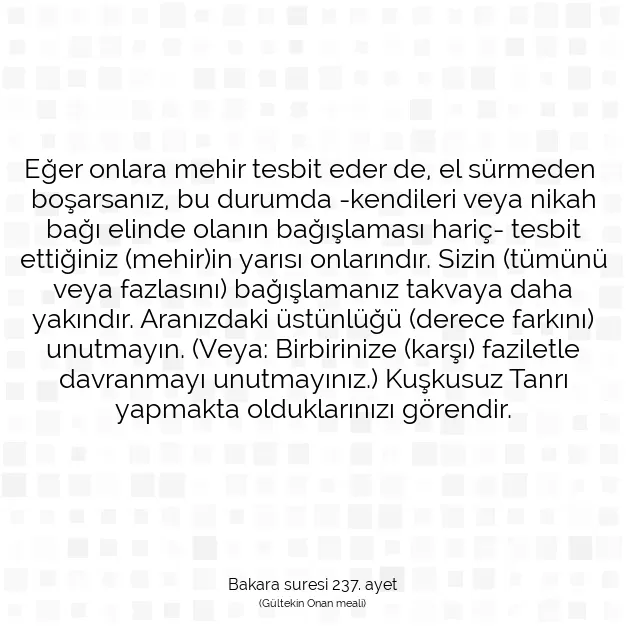 Ayetbul | Kuran Mealleri | Quran | Bakara suresi 237. ayet