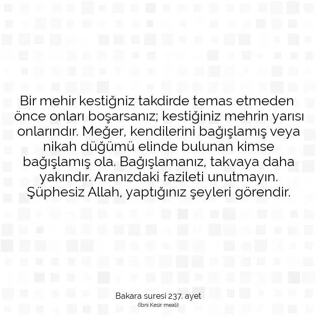 Ayetbul | Kuran Mealleri | Quran | Bakara suresi 237. ayet