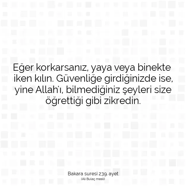 Ayetbul | Kuran Mealleri | Quran | Bakara suresi 239. ayet