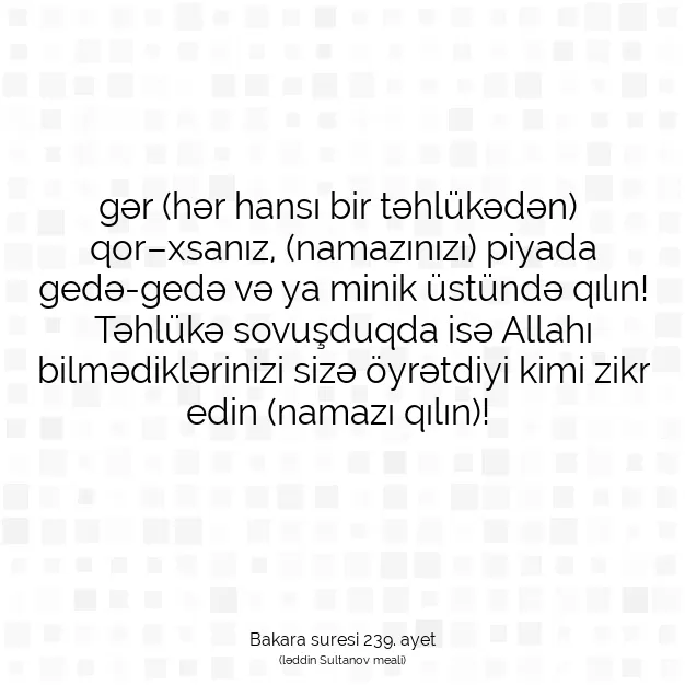 Ayetbul | Kuran Mealleri | Quran | Bakara suresi 239. ayet